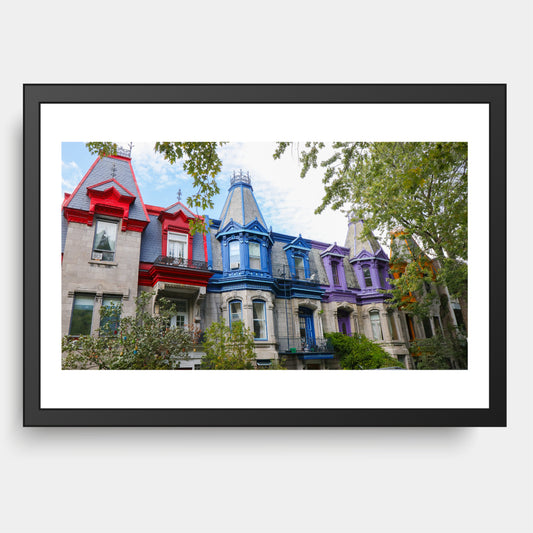 Colourful Houses of Carré St-Louis, Montréal, QC